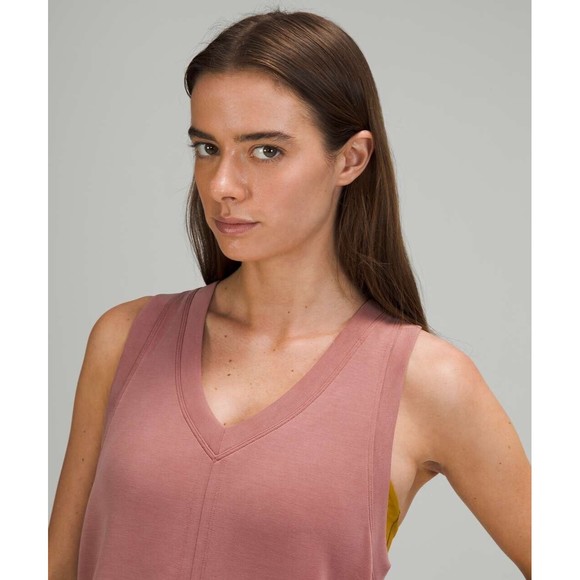 NWT Lululemon Ease of it All V-Neck Midi Dress Softstreme in Spiced Chai Sz 0 - Picture 4 of 16